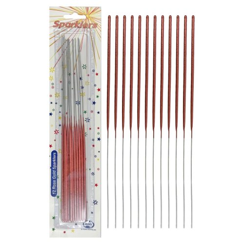 Rose gold 25cm sparklers 12 pack