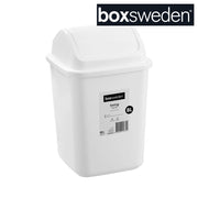 8L white square swing top bin – thumbnail