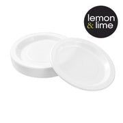 Single white reusable plastic serving plate 22.5cm – thumbnail