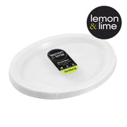 Pack of 20 oval reusable plastic plates 31cm – thumbnail