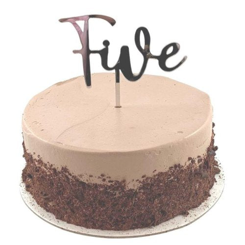 Silver acrylic five cake topper