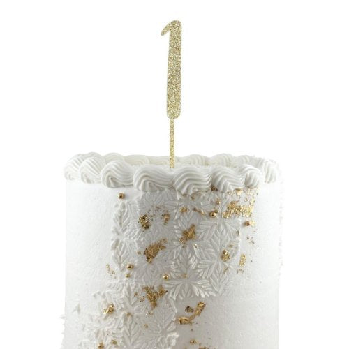 Gold glitter acrylic number 1 cake decoration