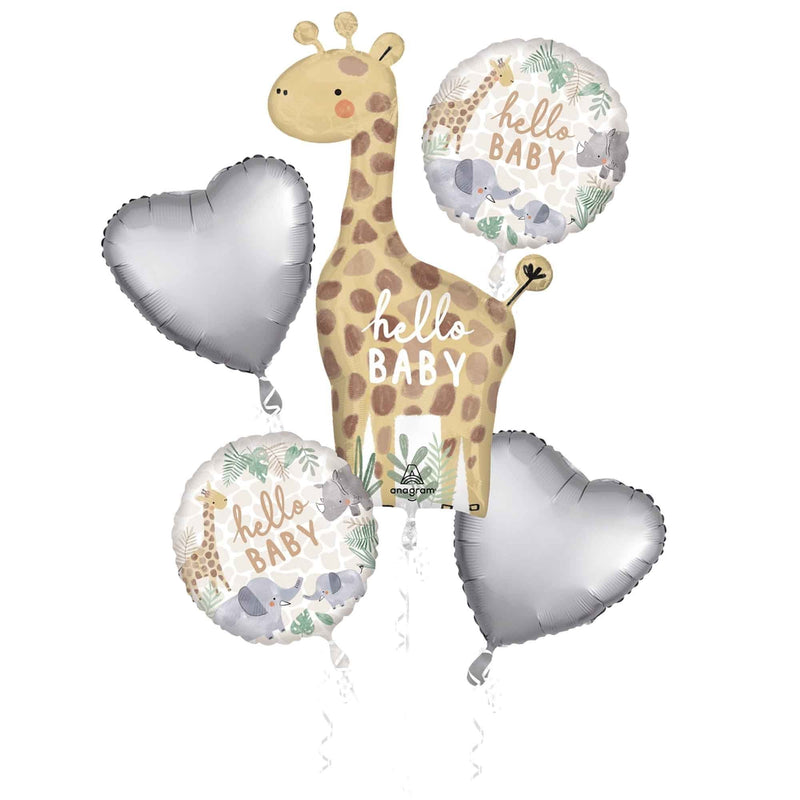 Jungle-themed baby shower balloon bouquet