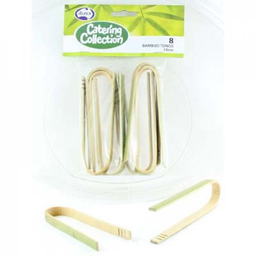 Bamboo Tongs 10cm 8pk