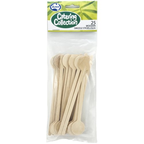 Wooden Swizzle Stick 15cm 25pk