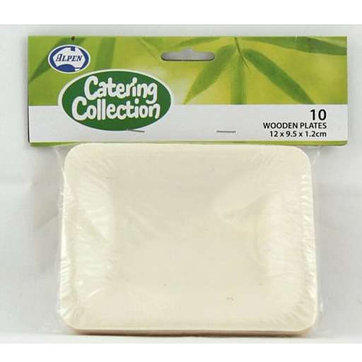 Wooden Plates 12x9.5x1.2cm 10pk