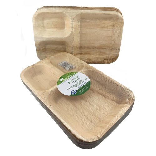 3 compartment palm leaf plate