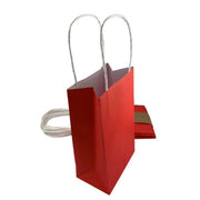 Red paper party bags 215x130x80mm five pack – thumbnail