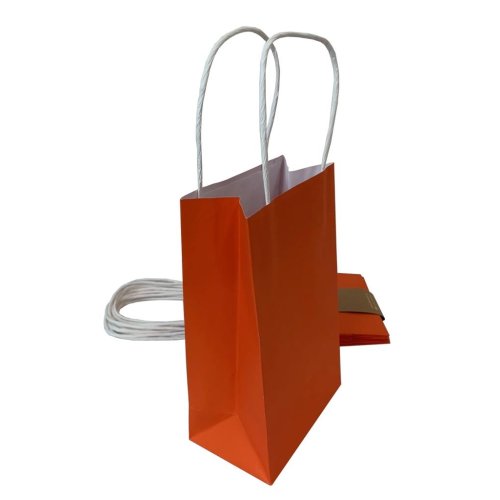 Orange paper party bags five pack