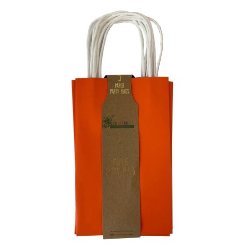 Party Bag Paper 215x130x80mm Orange Pack 5 image 2