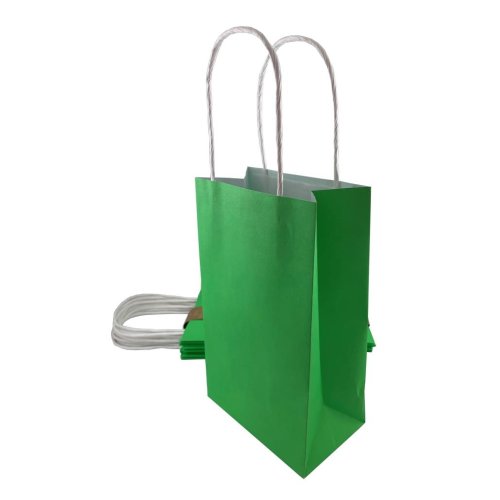 Lime green paper party bags five pack