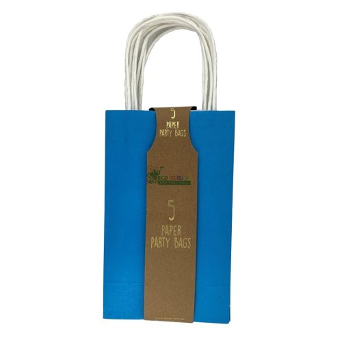 Party Bag Paper 215x130x80mm Azure Blue Pack 5 image 2