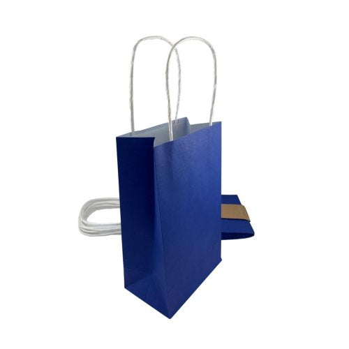 Navy blue paper party bags five pack