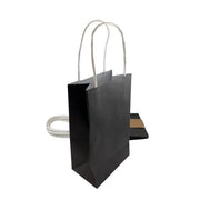 Black paper party bags 215x130x80mm five pack – thumbnail
