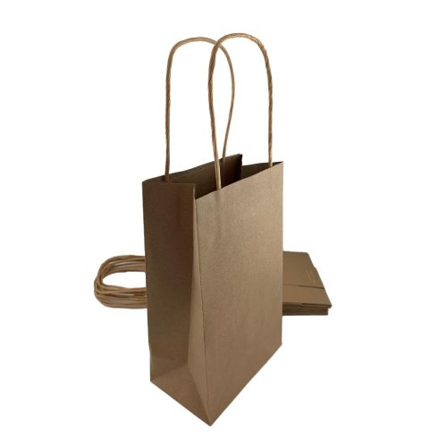 Kraft paper party bags 215x130x80mm five pack