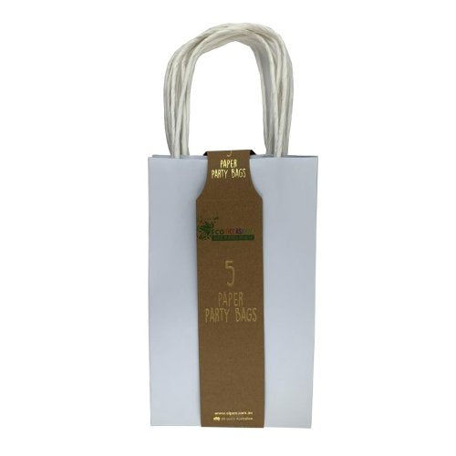Party Bag Paper 215x130x80mm White Pack 5 image 2