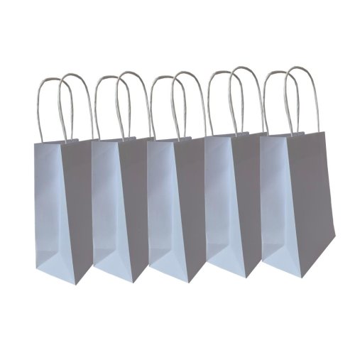 Party Bag Paper 215x130x80mm White Pack 5 image 3