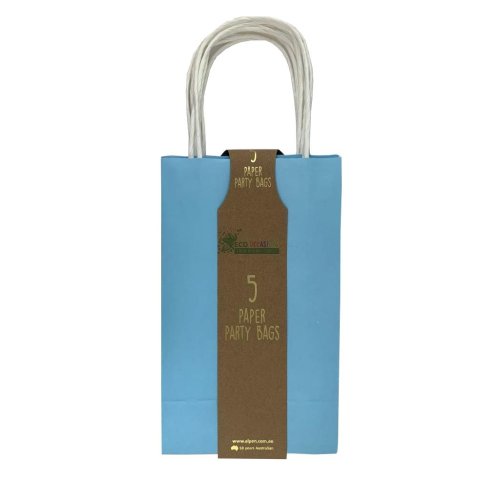 Pastel blue paper party bags five pack