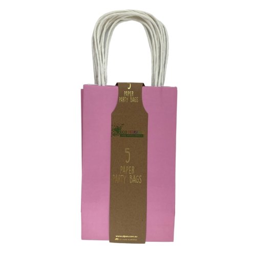 Pastel pink paper party bags five pack