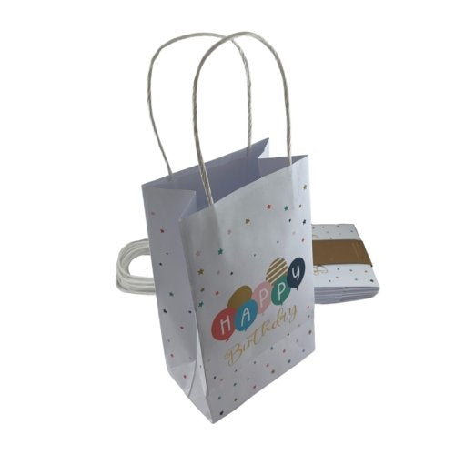 Happy Birthday balloon paper party bags five pack