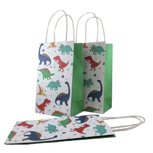 Dinosaur print paper party bags