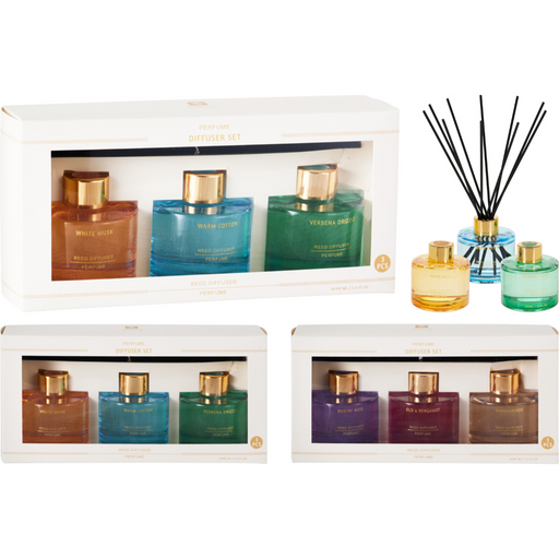 3 piece aroma diffuser set in 2 assorted styles