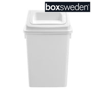 20L white indoor swing bin side view – thumbnail