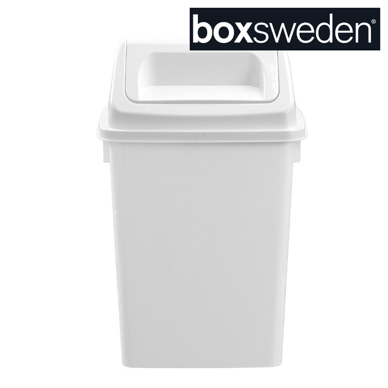 20L white indoor swing bin side view
