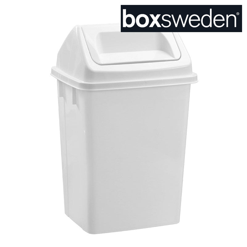 Boxsweden 20L swing top bin white