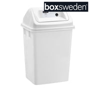 White 20L swing lid waste bin for indoor use – thumbnail