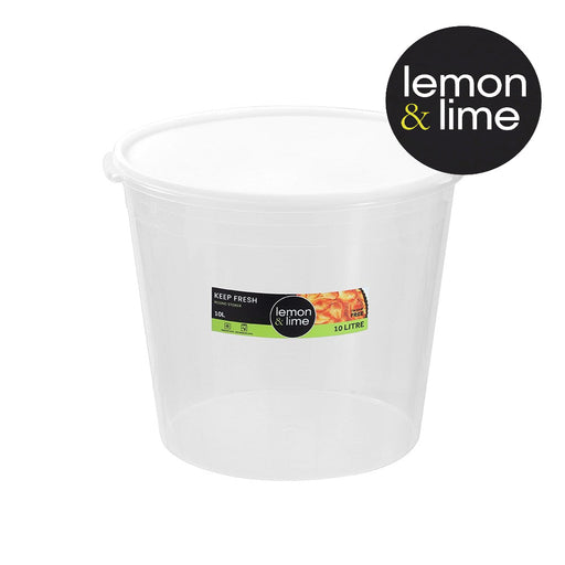 10L round clear food storage bucket