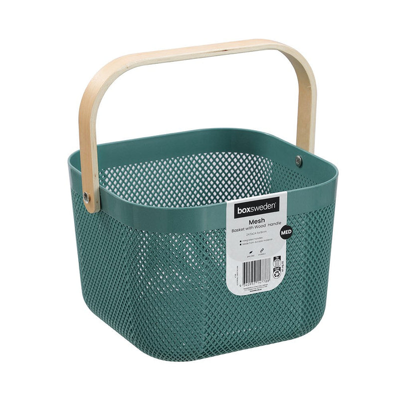Mesh Plastic Basket Wood Handle 8.5L 24.5X24.5X18Cm image 7