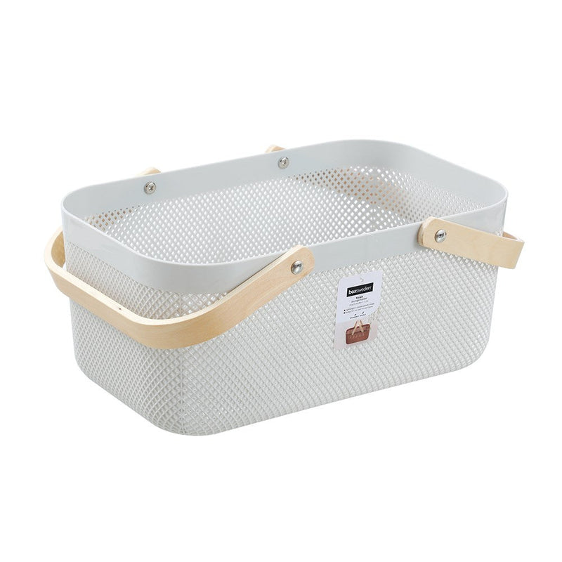 Mesh Plastic Basket Wood Handle 15L 40X24.5X18Cm image 12