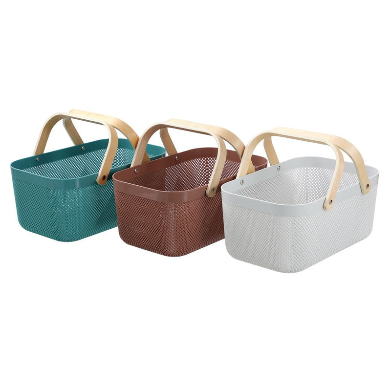 Mesh Plastic Basket Wood Handle 15L 40X24.5X18Cm image 17