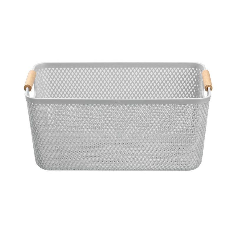 Mesh Plastic Basket Wood Handle 10L 35X22X16Cm 3 Asstd image 5