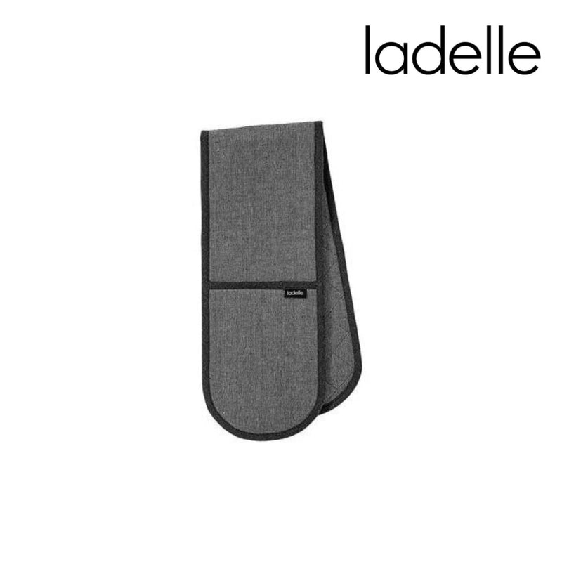 Double ended oven mitt in charcoal grey recycled fabric