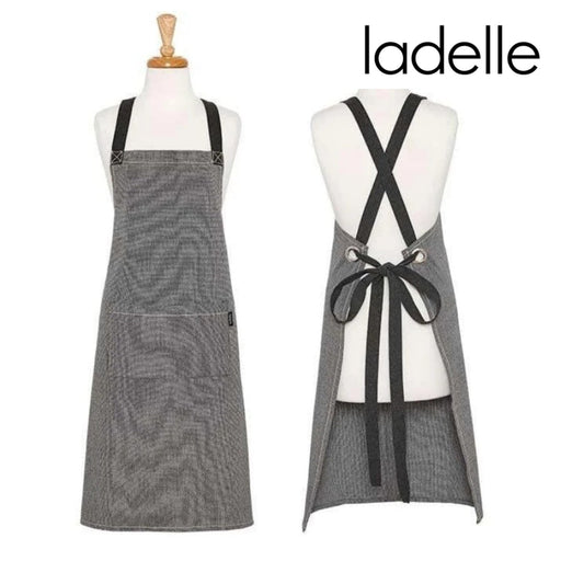 Solid charcoal grey apron made from recycled cotton blend