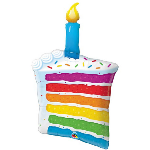 Rainbow Cake & Candle Shape Foil Balloon 106cm