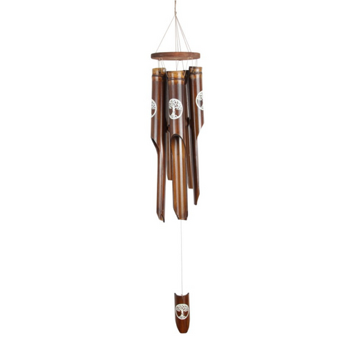 Ronis 5 Tube Bamboo Wind Chime with Tree of Life Design