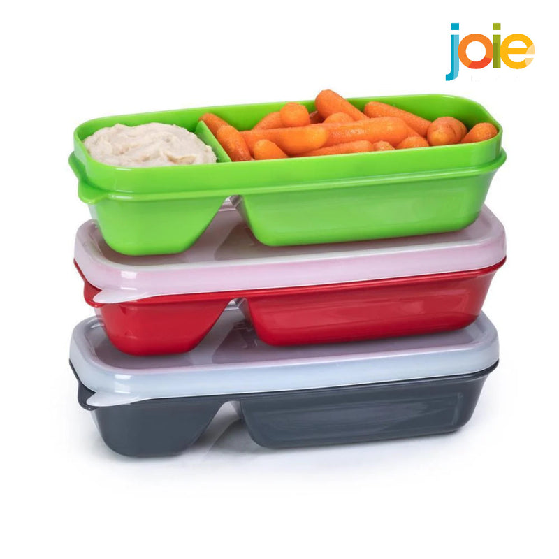 Set of 3 rectangular snack prep containers