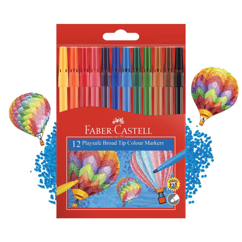 Faber Castel Broad Tip Playsafe Colour Markers Assorted Pack of 12  image 4