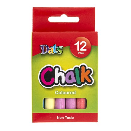Coloured chalk box 12 pack