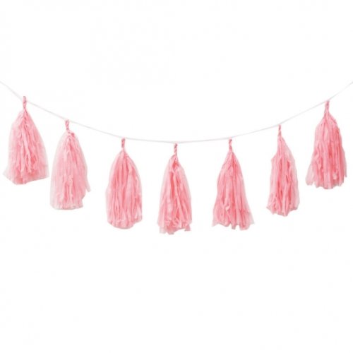 Classic pink 3 metre tassel party garland Five Star