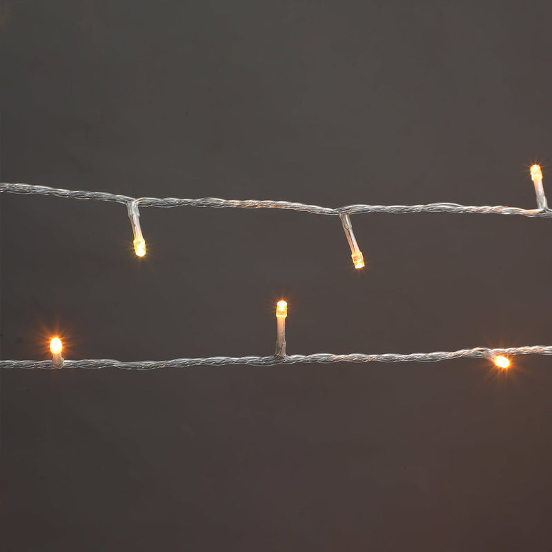 520 LED amber fairy lights on clear cable connectable