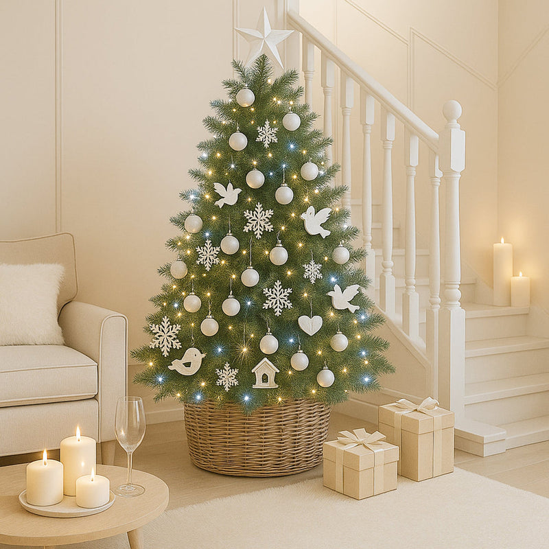 520 LED Connectable Fairy Light Chain Clear Cable - Warm White+White image 5