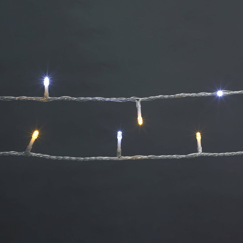 520 LED Connectable Fairy Light Chain Clear Cable - Warm White+White image 6