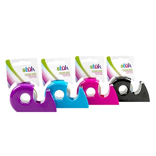 Clear tape with colourful dispensers