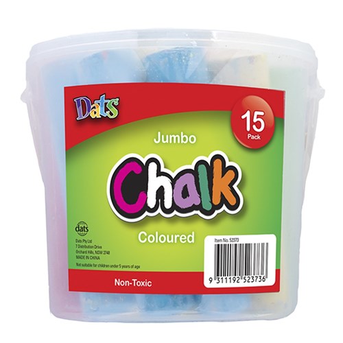 Jumbo coloured chalk bucket 15 pack