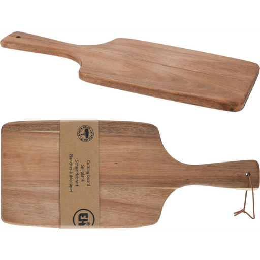 acacia cutting board measuring 420 x 170 x 16mm