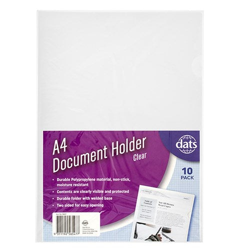 A4 clear document sleeves 10 pack